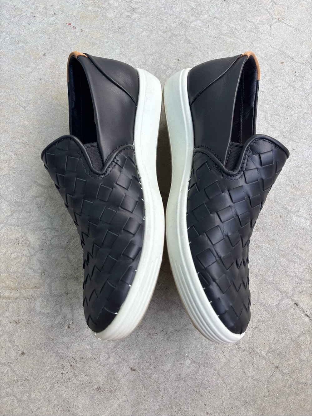 ECCO Soft 7 Woven Slip On Sneakers Black Leather Comfort Shoes Flats Euro 37 - Picture 6 of 10